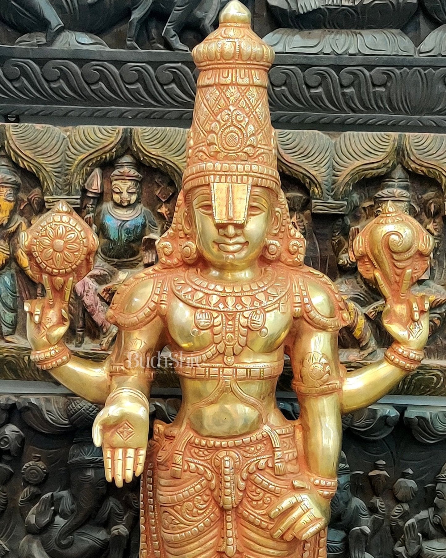 Handcrafted Superfine Brass Full Body Tirupati Balaji Idol 40 inch