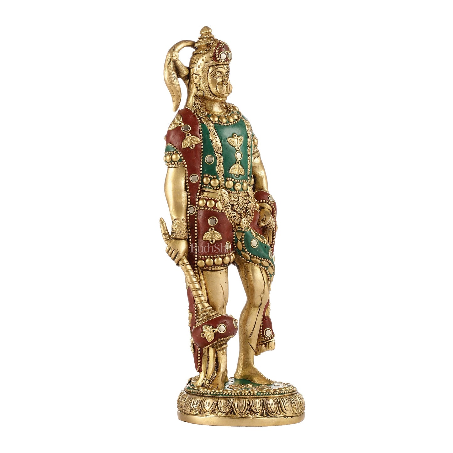 Handmade Brass Lord Hanuman Statue | 10" Height | stonework