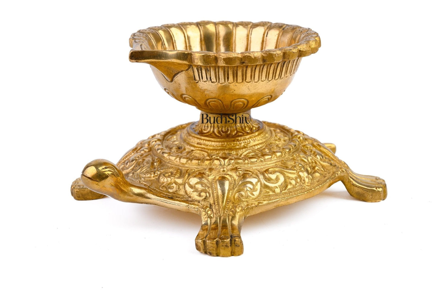 Pure Brass Vastu Tortoise Diya Lamp 6 inch