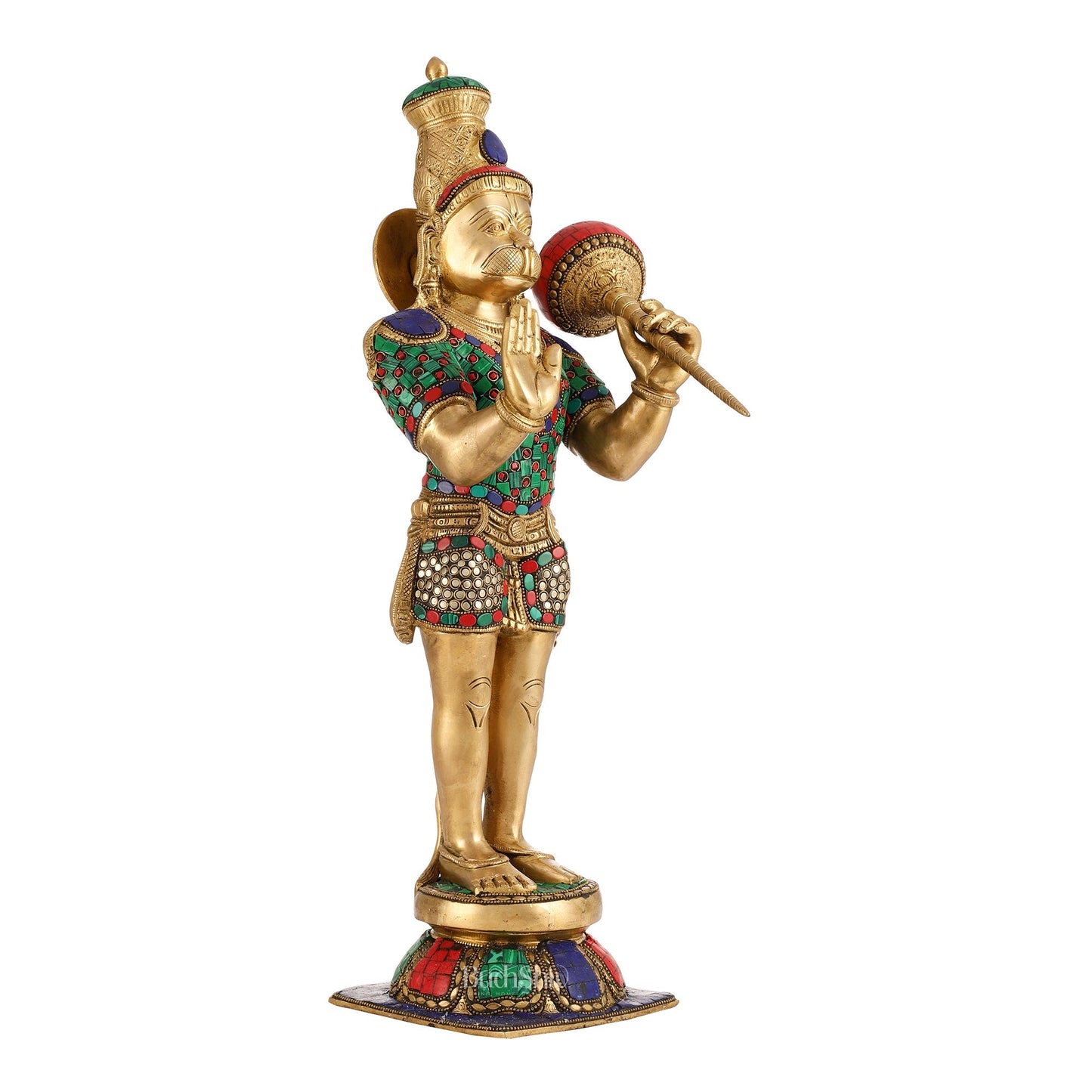 Brass standing Hanuman Statue - 21.5"