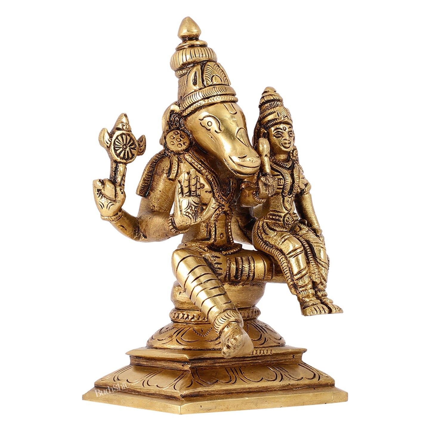 Brass Hayagriva Lakshmi Statue | 6 inch Height