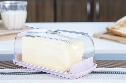 Nayasa Smart Butter Dish with Magnetic Butter Knife Holder & Side Section