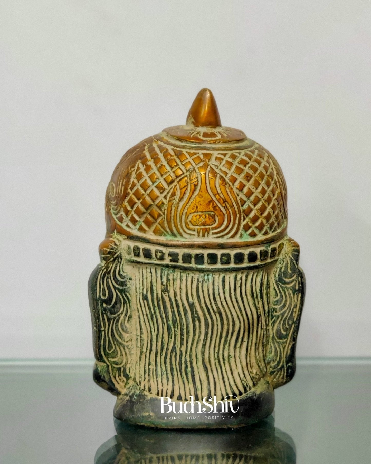 Intricately Handcrafted Brass Lord Hanuman Bust | 7.5" Height | Tabletop Decor