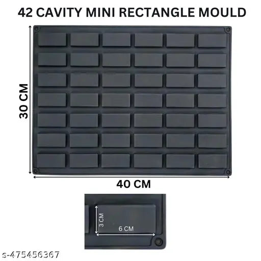 Skytail 42 Cavity Rectangle Silicone Mold Candy Molds for Baking Energy Bars Chocolate Bar Mold Protein Bars Ganache Brownie Cheesecake Cornbread Pudding Jelly Truffles Soap Lotion Bar Molds