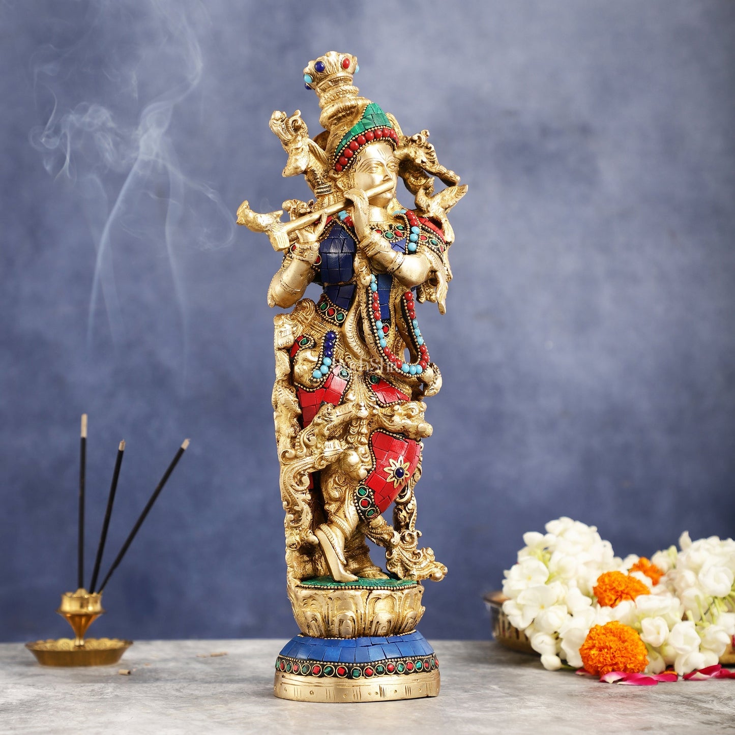 Krishna brass idol Divine Handcrafted Masterpiece | 14 inch