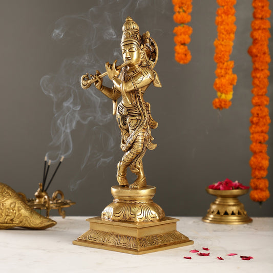 Krishna Superfine Brass Idol 15"
