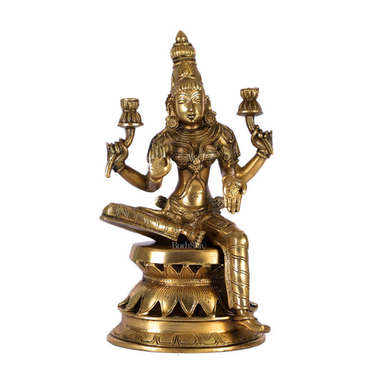 Lakshmi Brass Statue 12 inch matte
