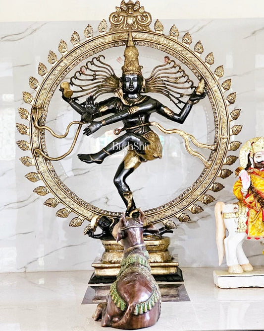 Larger-than-Life Brass Nataraja Statue by BudhShiv – 73 Inches, 150 Kg Masterpiece