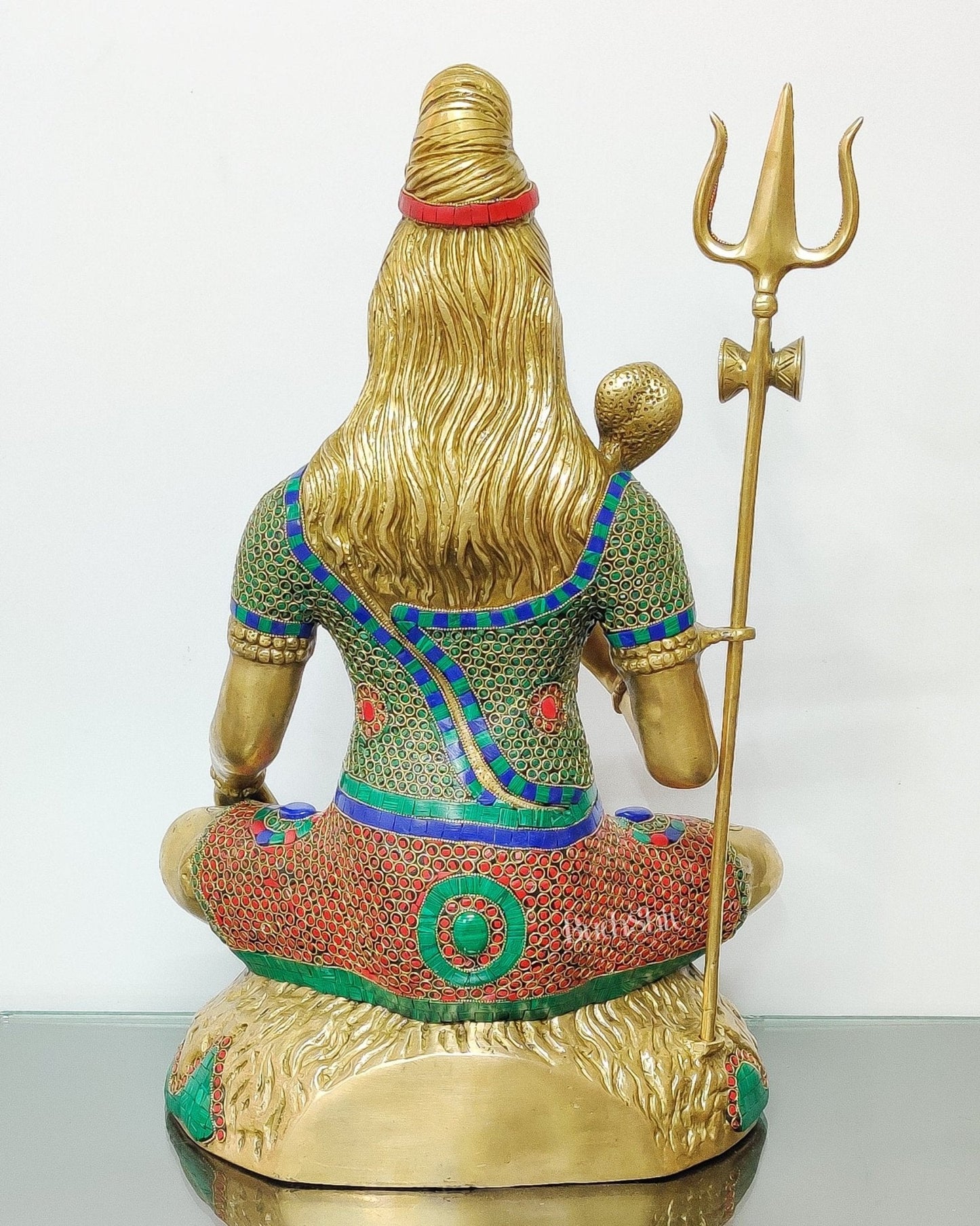 Pure Brass multi colour Lord Shiva Statue - Handcrafted in India | 22.5 Inch