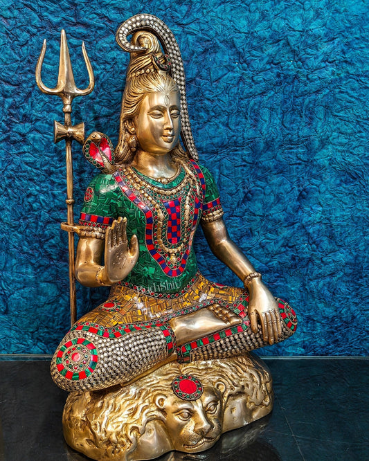 Lord Gangadhar Shiva Brass Idol 23 inches