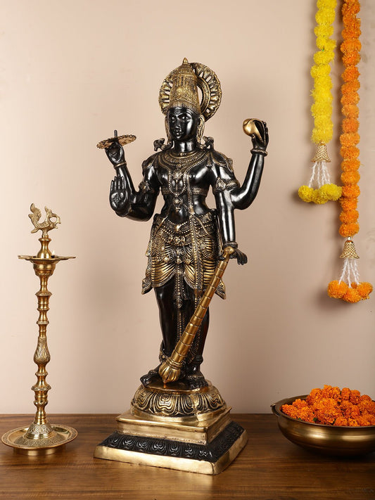 Lord Vishnu Brass Idol - 42 Inch Height