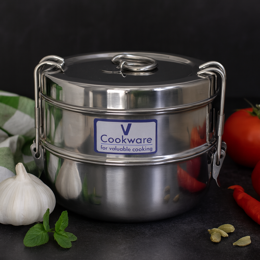Vcookware Stainless Steel Lunch Box – Leakproof, Durable & Perfect for Healthy Meals
