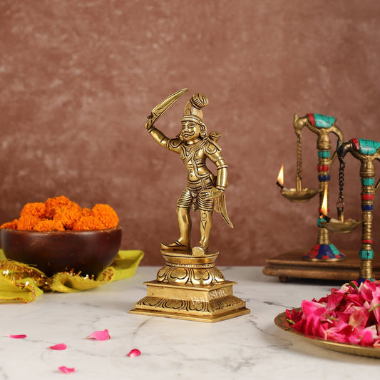 Veer bhadra Brass Superfine Statue 10"