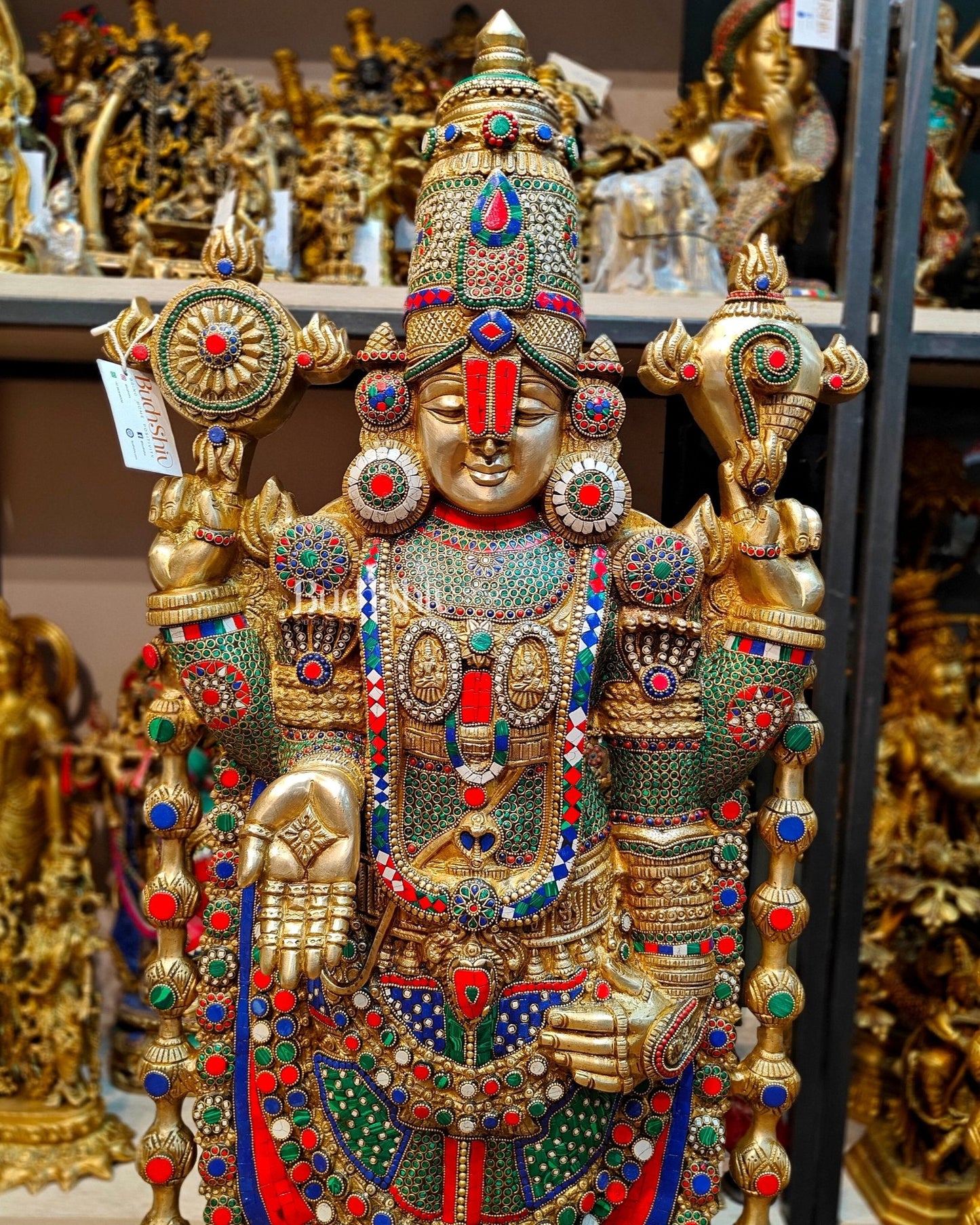 Majestic Tirupati Balaji Venkateshwar Brass Statue 48 inch