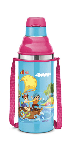 Milton Kool Stunner 400 Insulated Inner Steel Water Bottle for Kids, 400 ml, Blue