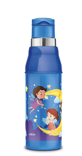 Milton Kool Steelight 600 Insulated School Kids Bottle with Inner Steel, 520 ml, Blue | Leak Proof | Easy Grip | BPA Free | Travel Bottle | Picnic Bottle | School Bottle | Back to School, Hot & Cold