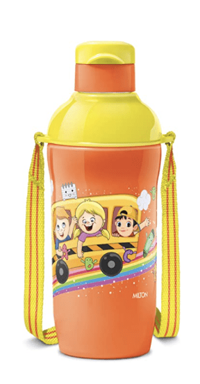 Milton Steel Slim 400 Insulated School Kids Bottle with Inner Steel, 420 ml, Orange