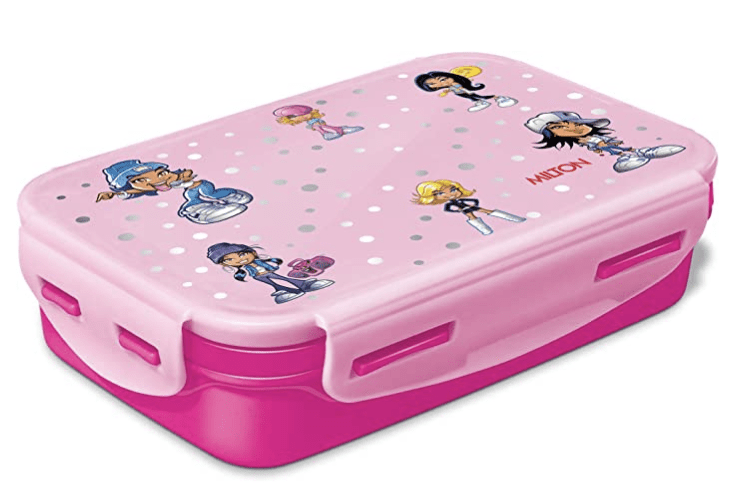 Milton Steely Deluxe Mini Inner Steel Kids Tiffin Box, Dark Pink, steel- stainless steel, pack of 1