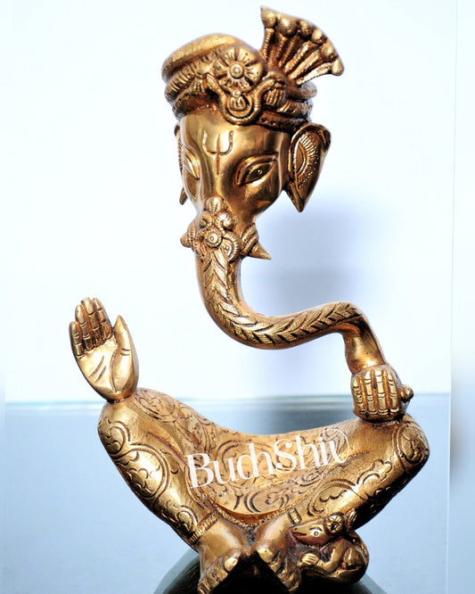 Modern Ganesha abstract unique brass idol