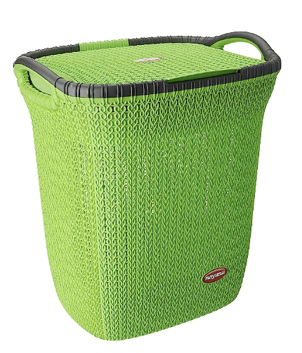 नयासा रस्सी प्लास्टिक कपड़े धोने की टोकरी 54 लीटर 45.5 सेमी x 35 सेमी x 61.7 सेमी | पीच