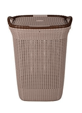 नयासा रस्सी प्लास्टिक कपड़े धोने की टोकरी 44 लीटर 45.5 सेमी x 35 सेमी x 50 सेमी | भूरा
