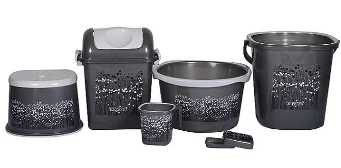 Nayasa DLX Bathroom Set - 6 Pcs Set - Small - Black