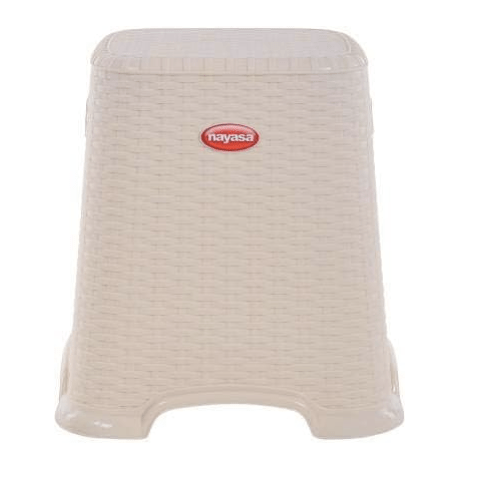 Nayasa Cane Stool/Patla, 15 Inches, Big, Single Pcs, Cream