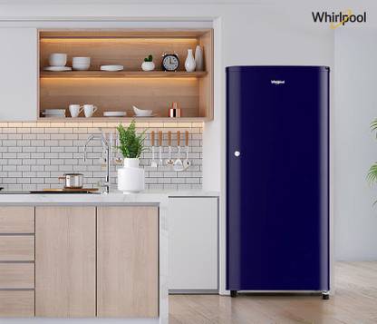 Whirlpool 184 L Direct Cool Single Door 2 Star Refrigerator (Solid Blue / Blue, 205 WDE CLS 2S SAPPHIRE BLUE-Z)