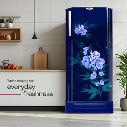 Godrej 180 L Direct Cool Single Door 5 Star Refrigerator with Base Drawer with Faster Bottle Cooling And Ice Making (Maple Blue, RD EDGENEO 207E TDF MP BL)