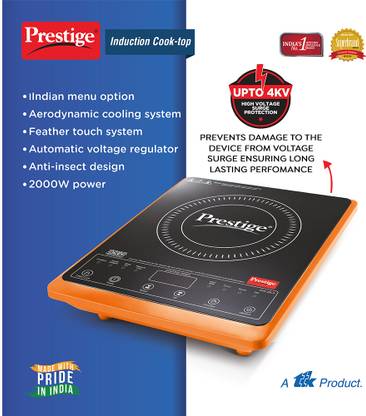 Prestige 2000 W Induction Cooktop Push Button (Orange, Black, PIC 29 Orange)