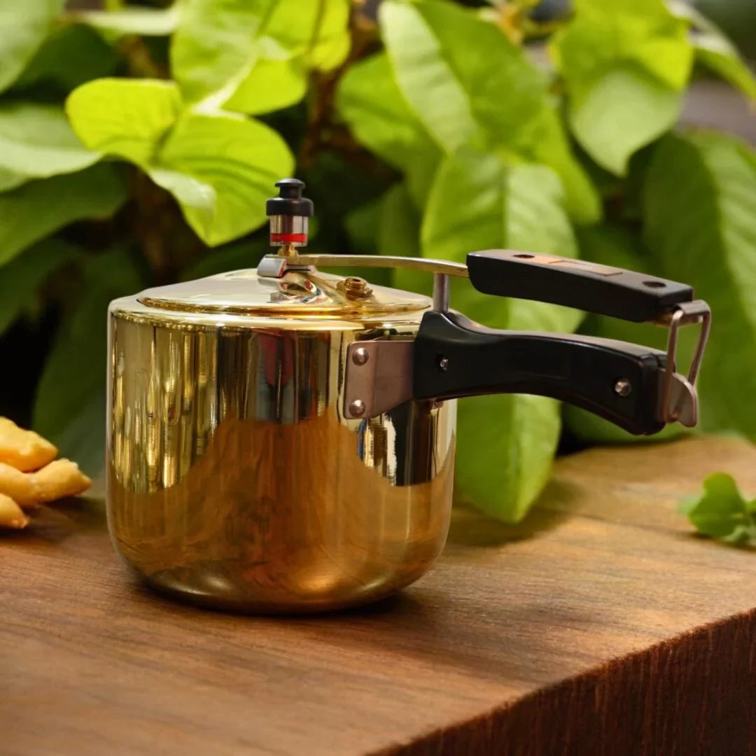 Brass Cooker with tin coating | Pital Pressure Cooker