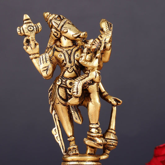 Pure Brass Bhu Varaha Swamy Idol 5"