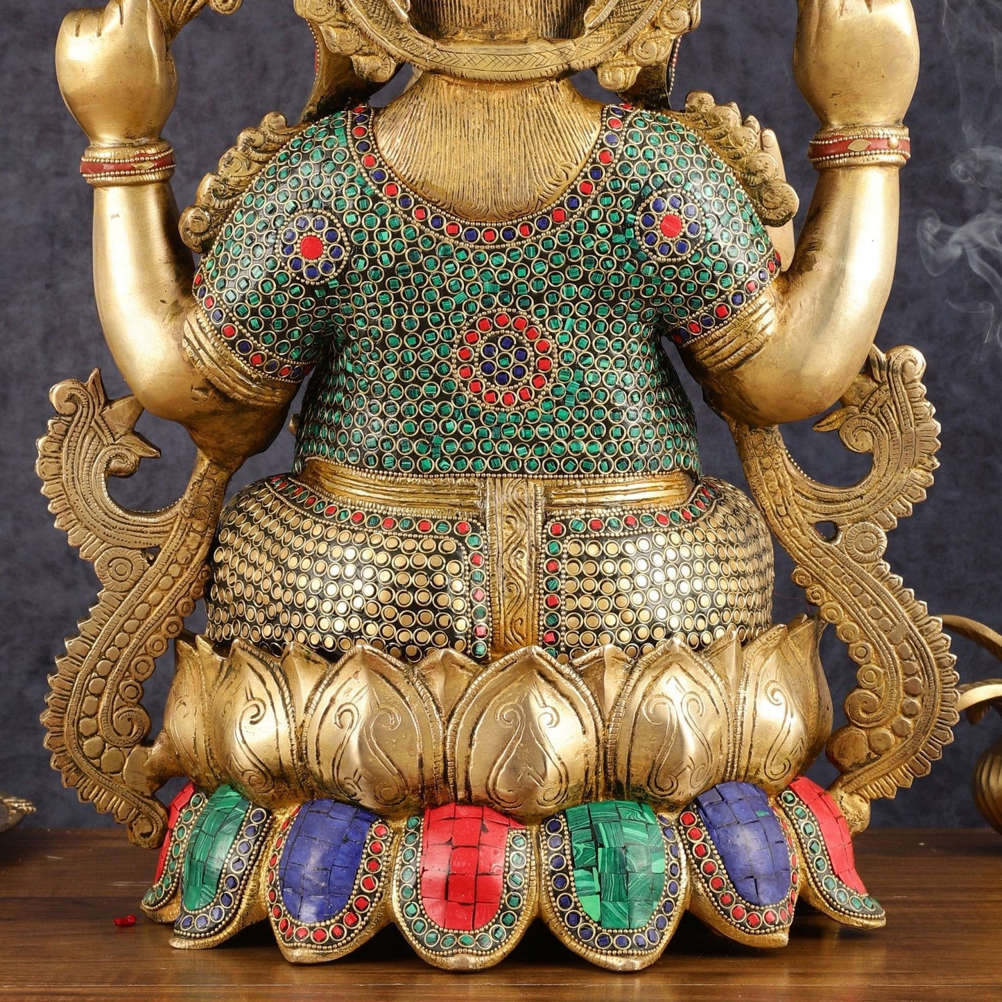 Pure Brass Ganesha Idol on lotus - 21"