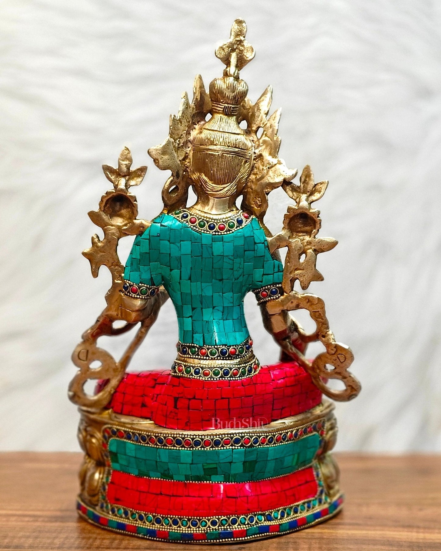 Pure Brass Green Tara Statue | 14 inches Height