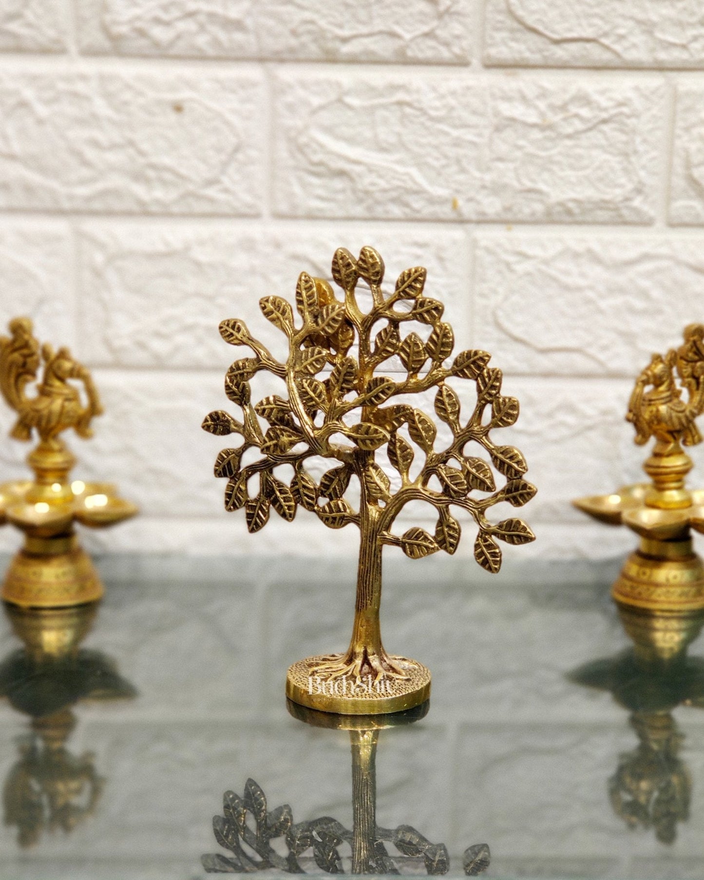 Pure Brass Handcrafted Kalpavriksha Tree - Table Standing 7"