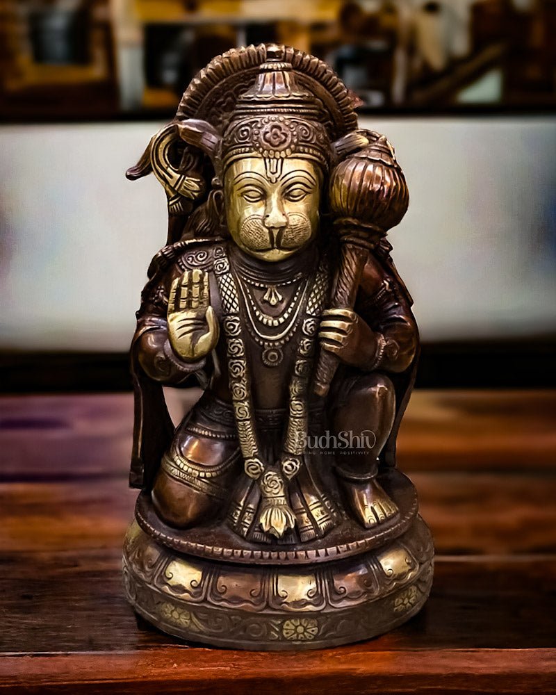 Pure Brass Lord Hanuman Statue - 10.5 inch