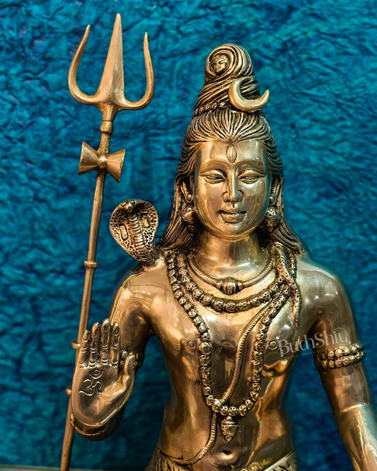 Pure Brass Lord Shiva Statue | Handcrafted in India | 20" Height