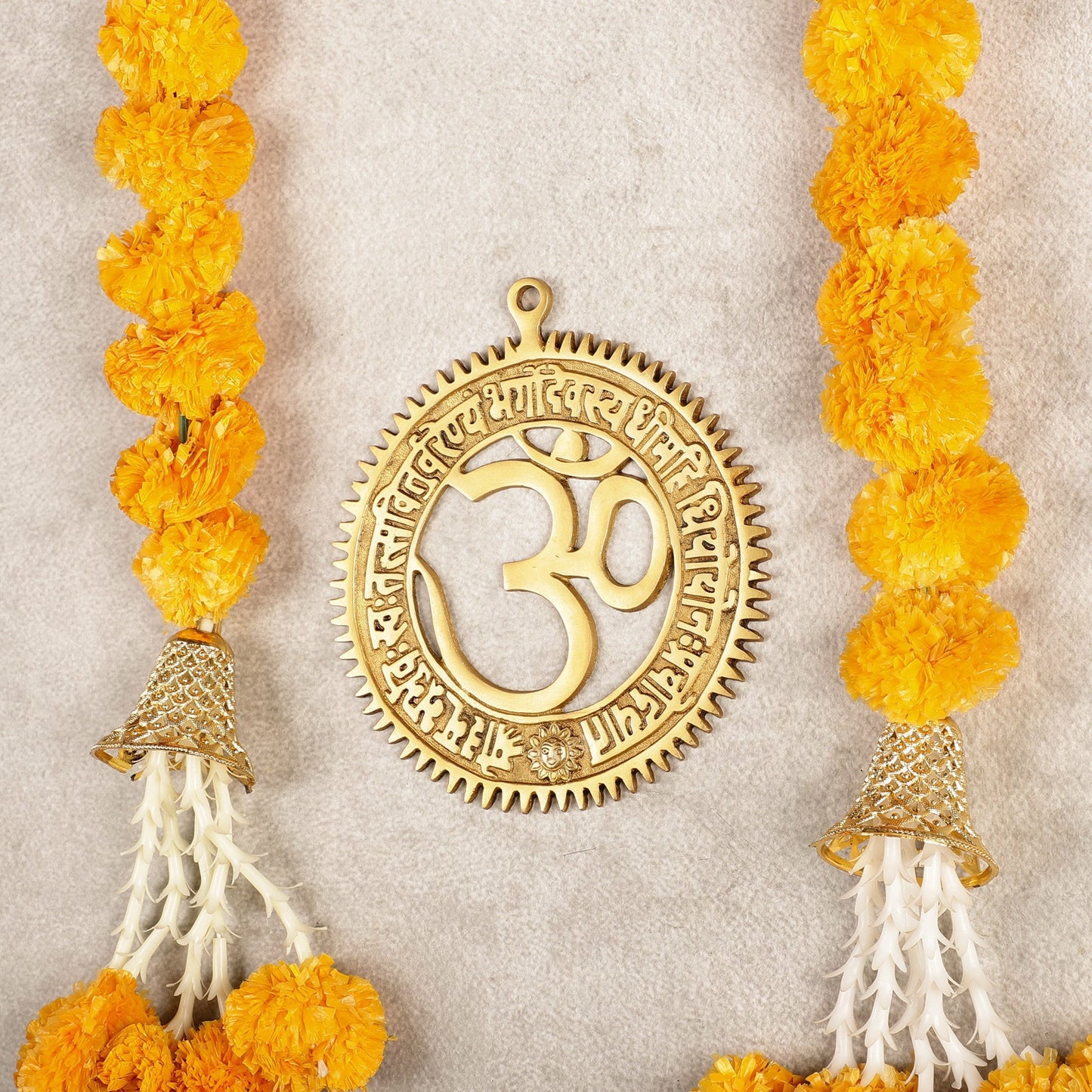 Pure Brass Om with Gayatri mantra Wall hanging 8"