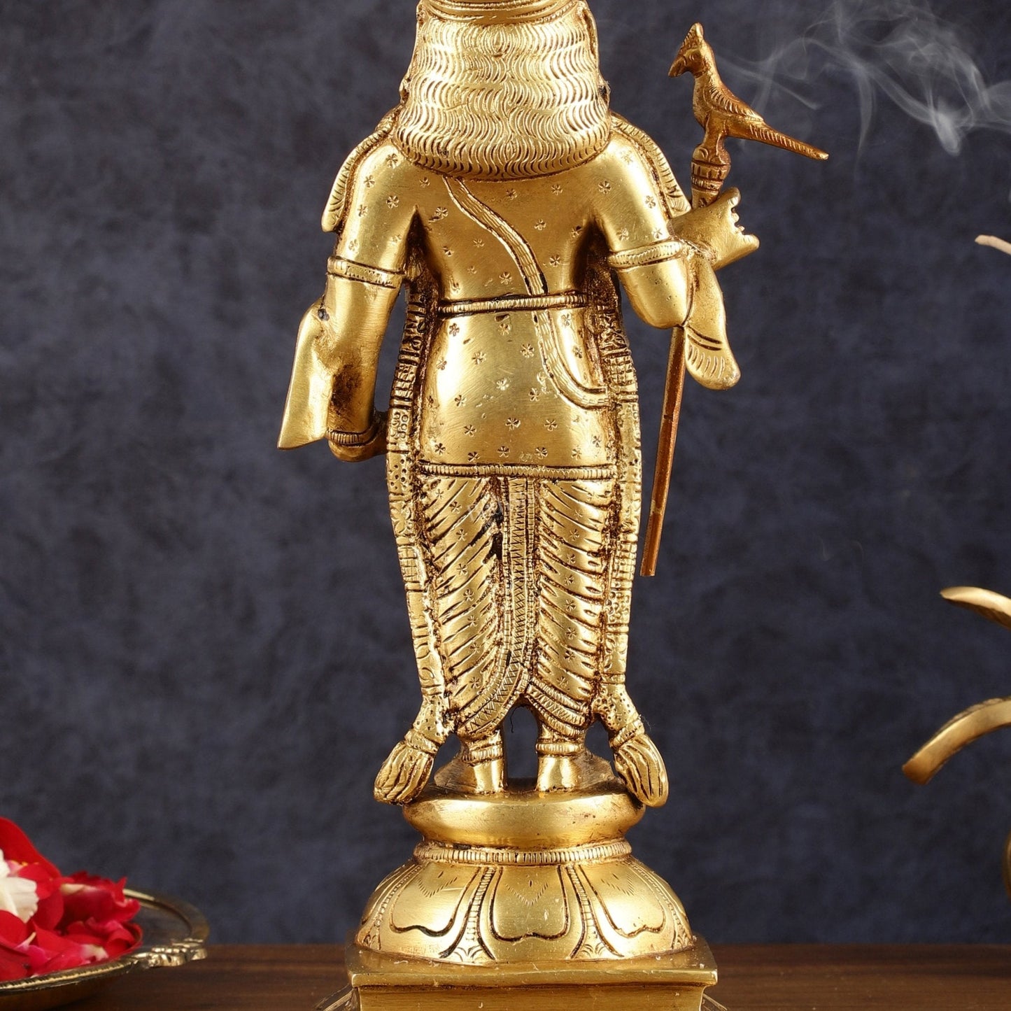Pure Brass Palani Raja Alangaram Murugan Statue - 12"