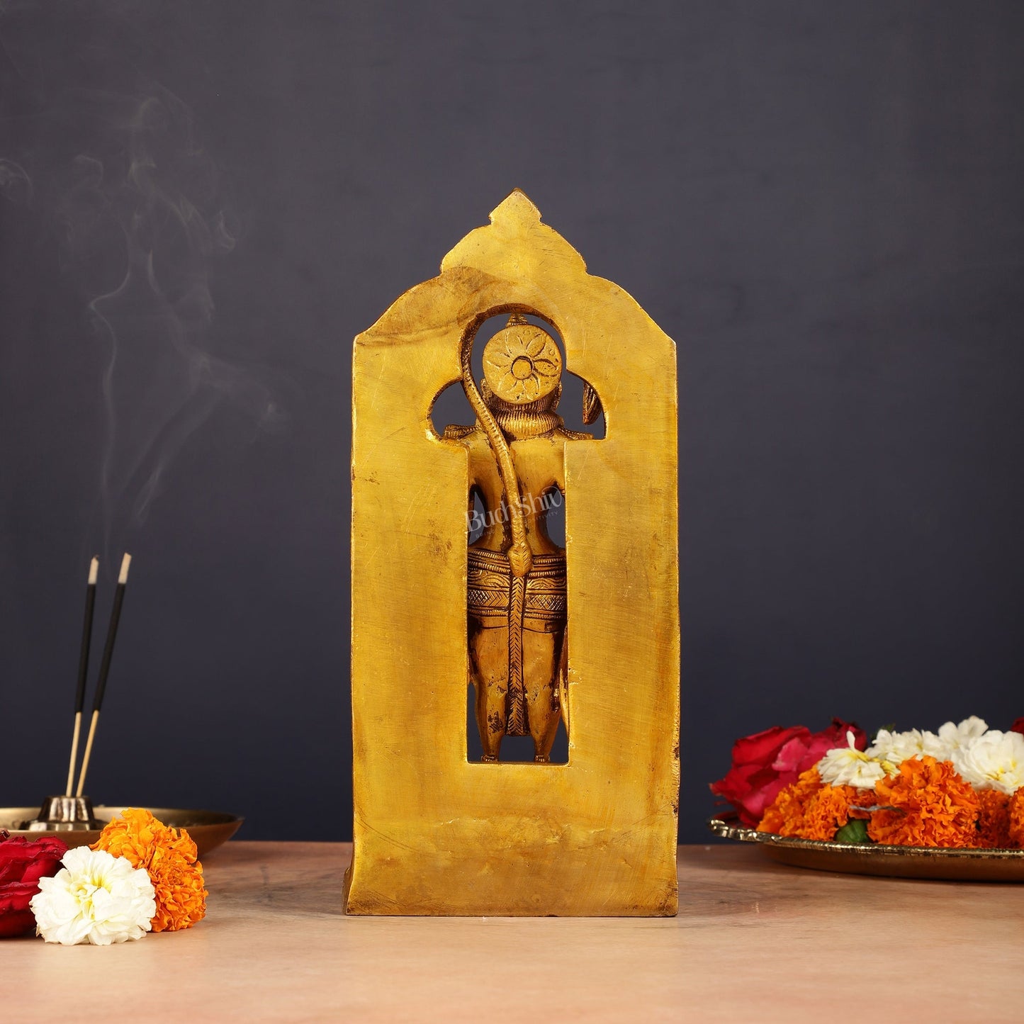 Pure Brass Standing Hanuman Idol 8"