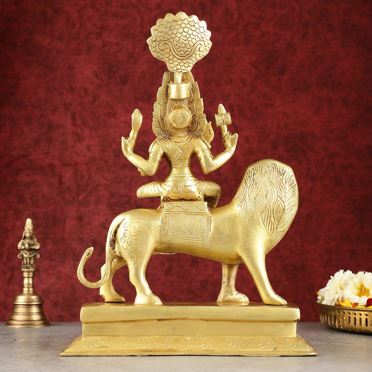 Pure Brass Superfine Goddess Pratyangira Devi Statue - 14"
