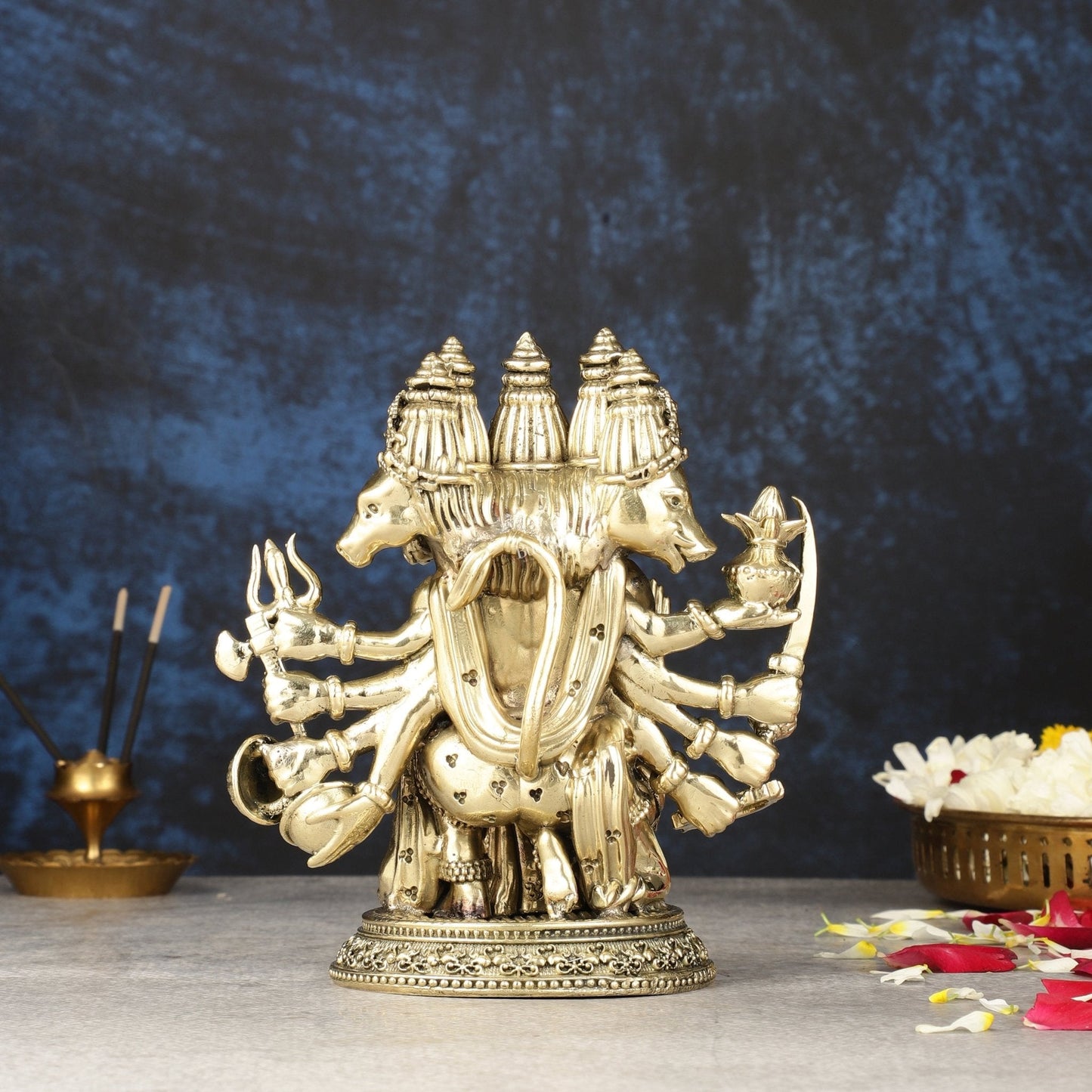 Pure Brass Superfine Panchmukhi Hanuman Idol | 6.5"