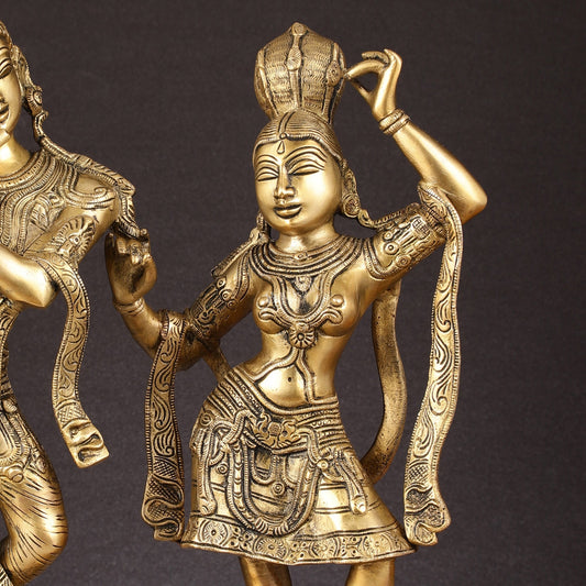 Pure Brass Superfine Radha Krishna Idols - 18 inch