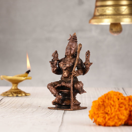 Pure Copper lalita Devi Rajarajeshwari Idol - 4 Inch