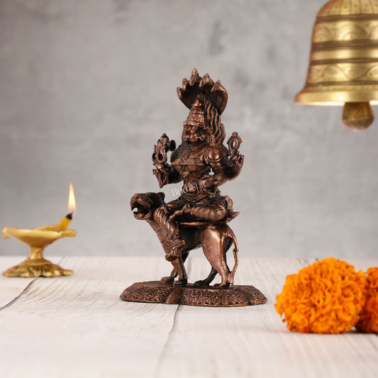 Pure Copper Pratyangira Devi Idol - 5.5 Inch