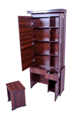 गोल्ड ट्रिम के साथ आधुनिक ड्रेसिंग टेबल - F/GD T11