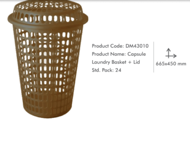 Panama laundry basket with lid