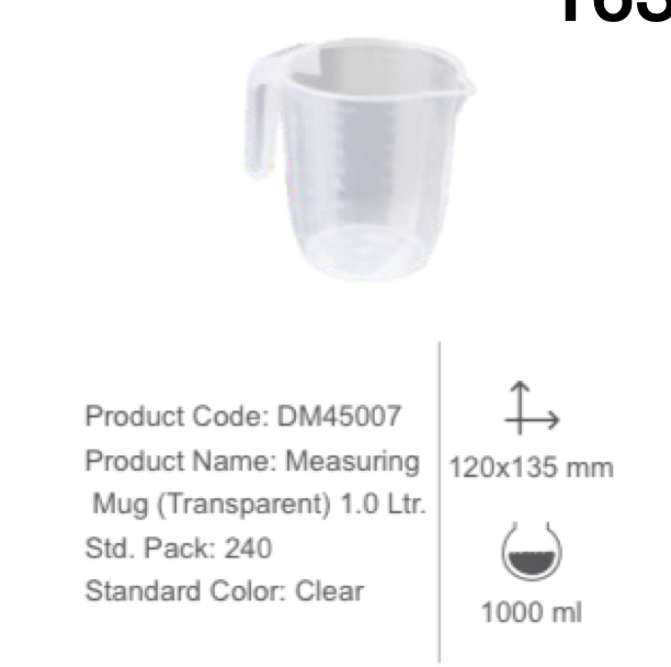 Measuring mug transparent 1ltr