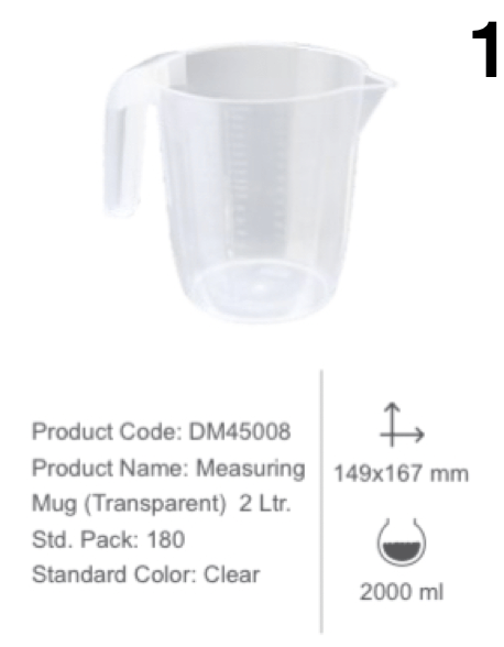 Measuring mug transparent 2ltr