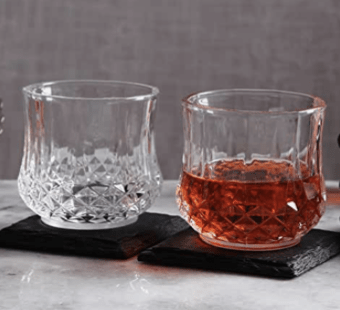 Roxx Long Champ Dof 315 ml Capacity, Transparent, Set of 6, Glasses Suitable for Drinks, Water, Juice, etc, Perfect for Home, Restaurants and Parties